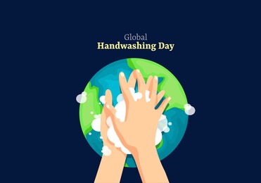illustration of global handwashing day. the day is dedicated to increasing awareness about hygiene & to make people understand the importance of handwashing to prevent diseases and save lives.
