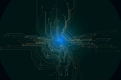 circuit board modern color theme digital technology vector background. pcb trace scheme data system illustration abstract design.