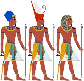 vector illustration of ancient egypt pharaoh three pack. 