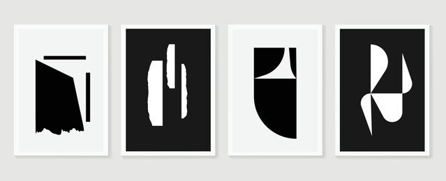 abstract wall art vector collection.  abstract organic shape art design for poster, print, cover, wallpaper, minimal and  natural wall art. vector illustration.