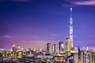 tokyo, japan cityscape with the skytree. 
