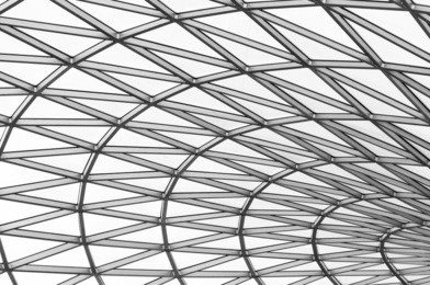 glass roof in black and white