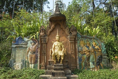french siamese treaty monument in central phnom penh cambodia