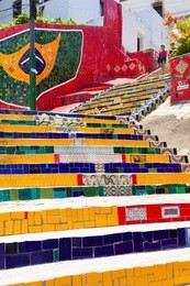 escadaria selaron famous steps in rio de janeiro, brazil artist jorge selaron 