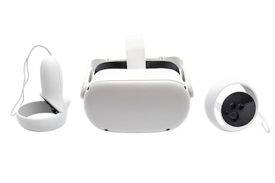 virtual reality glasses on white background