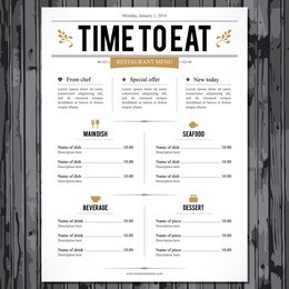 restaurant menu design