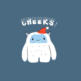 cute yeti drawing ,cute snowman ,christmas card