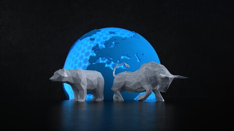 the worldwide stock markets. 3d illustration.