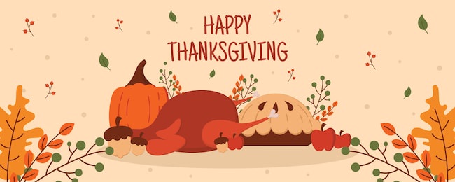 thanksgiving concept with flat design background