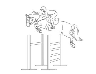 equestrian athlete jumping sportive horse