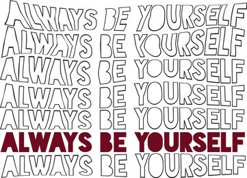 always be yourself distorted typography slogan print - graphic vector text pattern for tee / t shirt