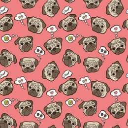 pug dog. vector pattern with pug-dog.