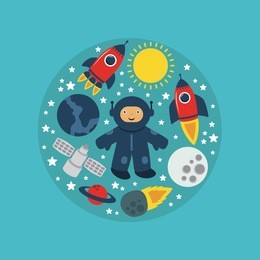 cute space card design. vector illustration