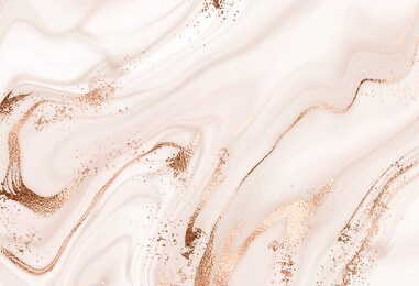 liquid marble print abstract painting background with gold glitter splatter texture.