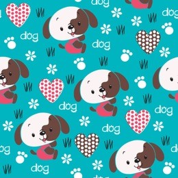 cute dog pattern vector illustration