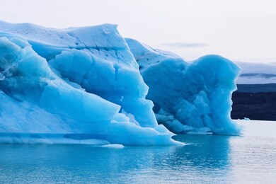 glowing iceberg at the ends of the earth