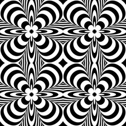 abstract seamless op art black and white pattern. vector illustration.