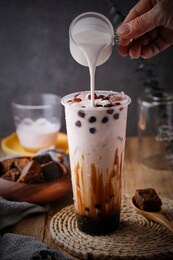 black bubble milk tea advertising photography