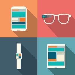 wearable technology devices smartphone, smart watch, smart glasses, tablet with responsive design