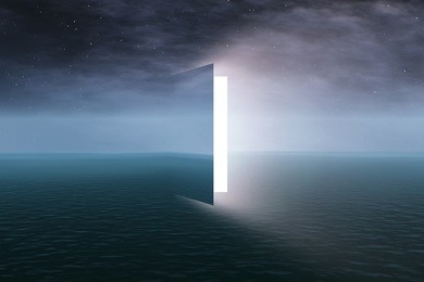 door to heaven with stars