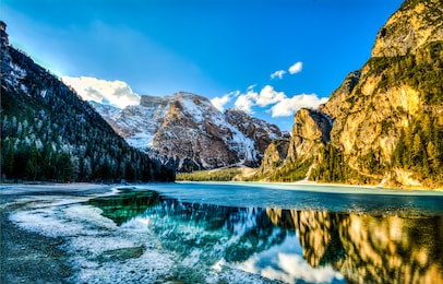 mountain lake water landscape view