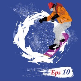 extreme winter sport.mountain skiing.extreme snowboard.vector