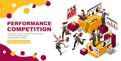 2.5d performance competition data analysistransaction performance vector graphics design