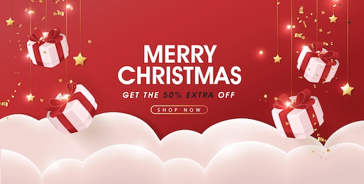 merry christmas sale banner template