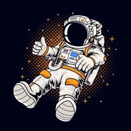 astonaut boy in space vector illustration
