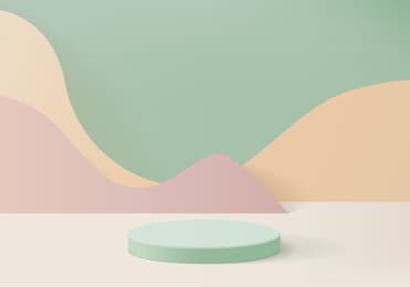 stage background minimal scene with geometric platform. summer background vector 3d rendering with podium. stand to show cosmetic products. stage showcase on pedestal modern 3d studio green pastel