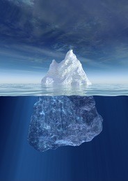 iceberg under water and above water