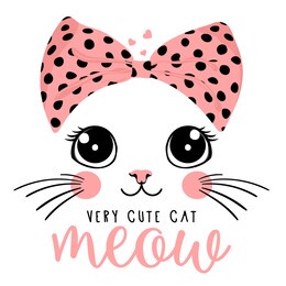 typography slogan with cute cat illustration.vector illustration.print graphic for t-shirt.