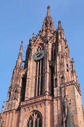 spire of saint catharine's church in frankfurt, germany