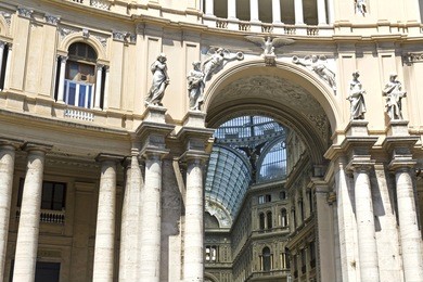 umberto i gallery in the city of naples, italy