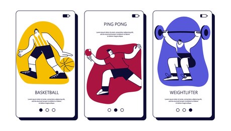 different team and singles sports games vector