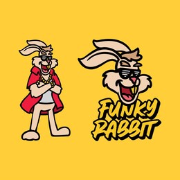 cool hip hop style rabbit character mascot vector illustration design