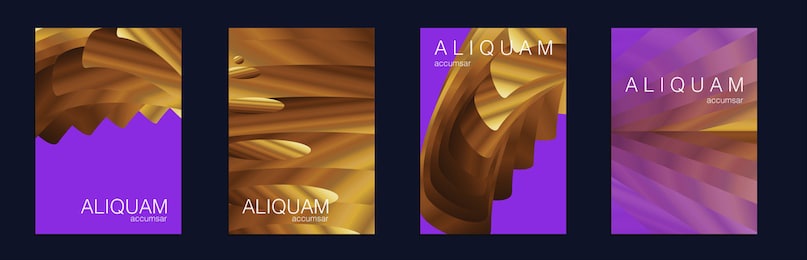 fluid minimal cover. set of vector backgrounds for business flyers. 1990 paper gradient backdrop. luxury abstract brochure. metallic gold yellow liquid texture for foil label. vintage cosmic design.