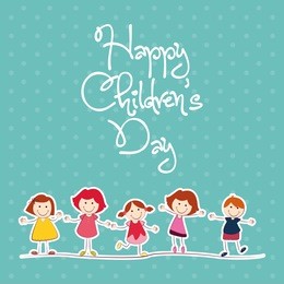 abstract happy children's day text on a special background