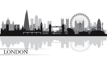 london city skyline silhouette background, vector illustration 
