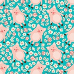 seamless pattern with piglets.
