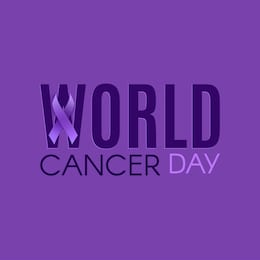 world cancer day text design with ribbon for poster, banner or brochure template. vector illustration.
