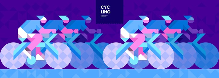 vector illustration. background pattern. cycling. bike track racing. abstract, background patterns, triangular mosaics, stylized polygonal images, geometric backgrounds, large width.