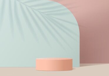 3d background products minimal scene with geometric podium platform. green 3d podium vector rendering background. stand to show cosmetic product. stage showcase 3d studio pedestal, pink blue pastel colors