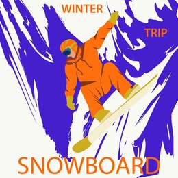 winter sport. snowboarder - abstract background in grunge style - vector. sports banner