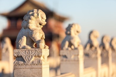 stone lion sculptures in china