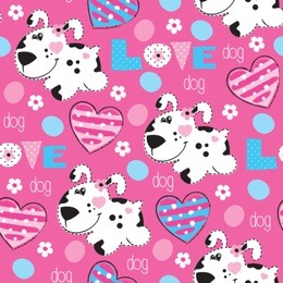 love dog pattern vector illustration