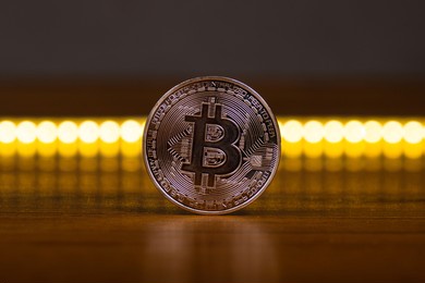 bitcoin coin close up, main cryptocurrency .