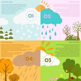 season infographic template - easy to edit vector file, objects are grouped 