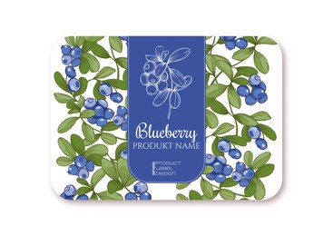 blueberry ripe berries. template for product label, cosmetic packaging. easy to edit. graphic drawing, engraving style. vector illustration.