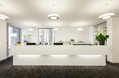 empty reception hall in modern building 